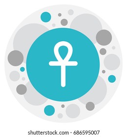 Vector Illustration Of Dyne Symbol On Ankh Icon. Premium Quality Isolated Egyptian Cross Element In Trendy Flat Style.