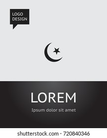 Vector Illustration Of Dyne Symbol On Islam Icon. Premium Quality Isolated Mohammedanism Element In Trendy Flat Style.