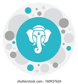 Vector Illustration Of Dyne Symbol On Trunked Animal Icon. Premium Quality Isolated Indian Elephant  Element In Trendy Flat Style.