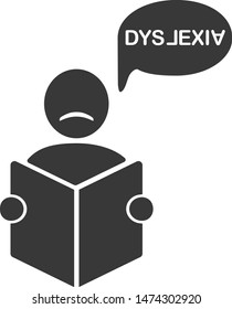 Vector Illustration Of Dyslexia Disorder Icon.