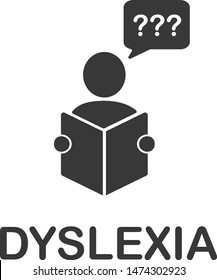 Vector Illustration Of Dyslexia Disorder Icon.