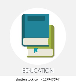 Vector illustration of e learning & online education concept with "education" online education and learning book icon.