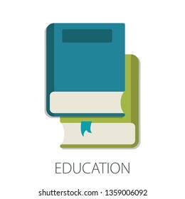 Vector illustration of e learning & online education concept with "education" online education and learning book icon.