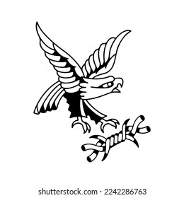 vector illustration of an eagle and barbed wire