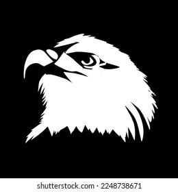 vector illustration of an eagle bird on a black background.