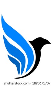 Vector illustration of an eagle in black and blue