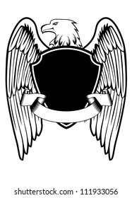 Vector  illustration an eagle and  board