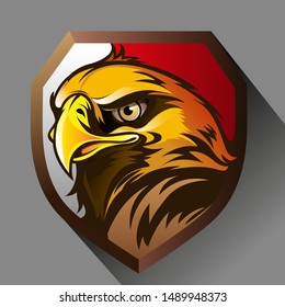 
Vector illustration, an eagle or Garuda head emblem.