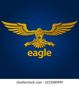 Vector illustration of an eagle or Garuda symbol.