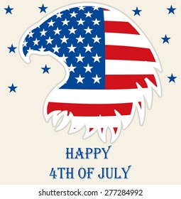 Vector illustration of a eagle for Happy Independence Day.