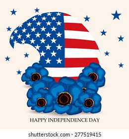 Vector illustration of a eagle for Happy Independence Day.