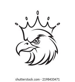A vector illustration of Eagle Head and Crown Vector Illustration