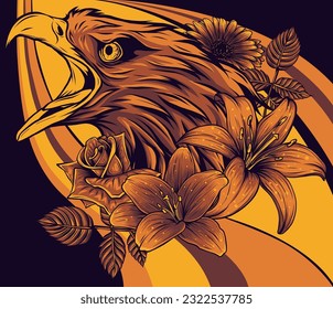 ilustración vectorial del diseño de la mascota de la cabeza águila