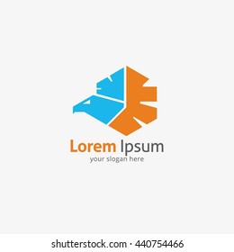 Vector illustration of Eagle Logo design vector template. flat style