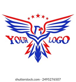 Vector illustration of an eagle logo with elegant line style