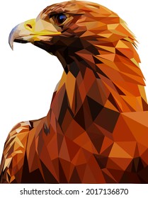 Vector Illustration of an Eagle in the Low Poly Style. Wild Steppe Eagle. The Eagle Is Drawn By Polygons.