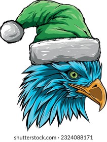 vector illustration of eagle merry christmas and happy new year