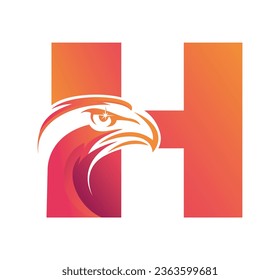 A vector Illustration of Eagle Monogram Logo Initial Letter H in white background