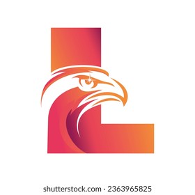 A vector Illustration of Eagle Monogram Logo Initial Letter L in white background