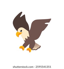 Vector illustration of eagle on white background.