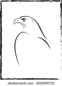 Vektorgrafik eines Adlers, Ein Raubvogel, der die Beute jagt, Line Art eines Falken