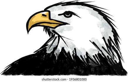 vector illustration of eagle in profile
