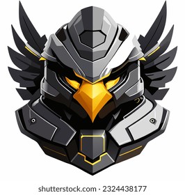 vector illustration of eagle robot cartoon