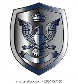 Vector illustration of eagle shield crown symbol
