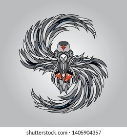 vector illustration of eagle silver
