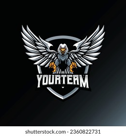 vector illustration of eagle for sport and esport team logo