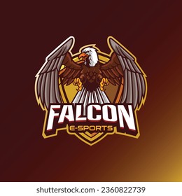 vector illustration of eagle for sport and esport team logo