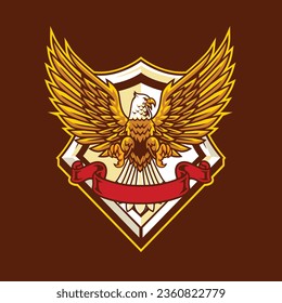 vector illustration of eagle for sport and esport team logo