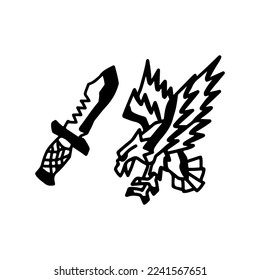 vector illustration of eagle and sword