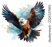 Vector illustration of an eagle with it