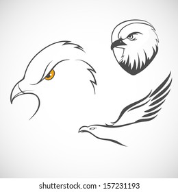 Vector illustration of Eagles set
