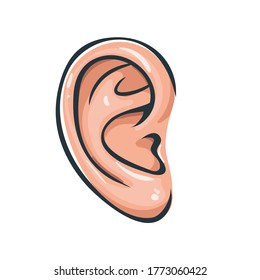 Vector illustration of ear icon. Human senses vector illustration.