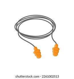 Ilustración vectorial de los tapones de oído. Tapones de silicona para los oídos Tapones de silicona aislados en blanco.