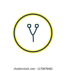 Vector illustration of earphone icon line. Beautiful media element also can be used as headphone icon element.