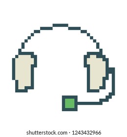 vector Illustration of earphone in pixel sty