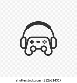 Vector illustration of earphone stick game icon in dark color and transparent background(png).