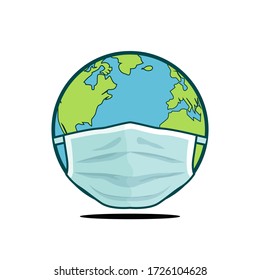 vector illustration of earth affected by a disease