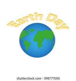 Vector illustration of the earth. April 22 Earth Day.