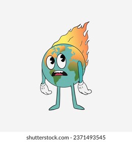 Vector illustration of earth character 