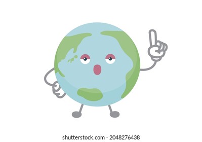 Vector illustration of Earth character (point)