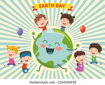 Vector Illustration Of Earth Day