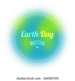 Vector illustration. Earth Day is April 22nd. Earth blurred on white background. Eco.