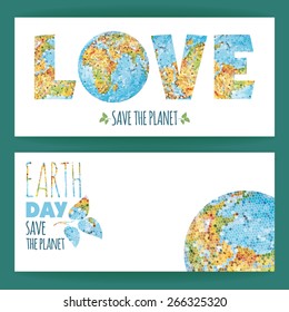 Vector illustration of Earth Day. Design element.