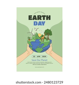 Vector Illustration of Earth Day Flyer Poster