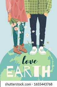 Vector illustration for Earth Day and other environmental concept. Template for card, poster, banner, flyer.