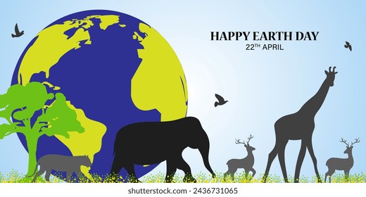 Ilustración vectorial de la plantilla de fuente de redes sociales Día de la Tierra